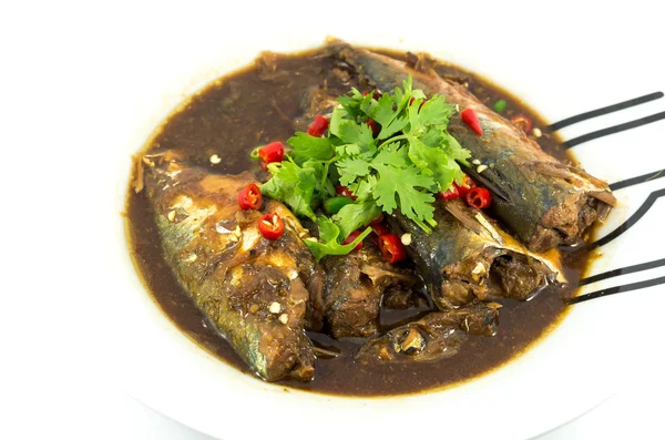 Sopa de caballa de comida tailandesa con especias hierbas —  Fotos de Stock