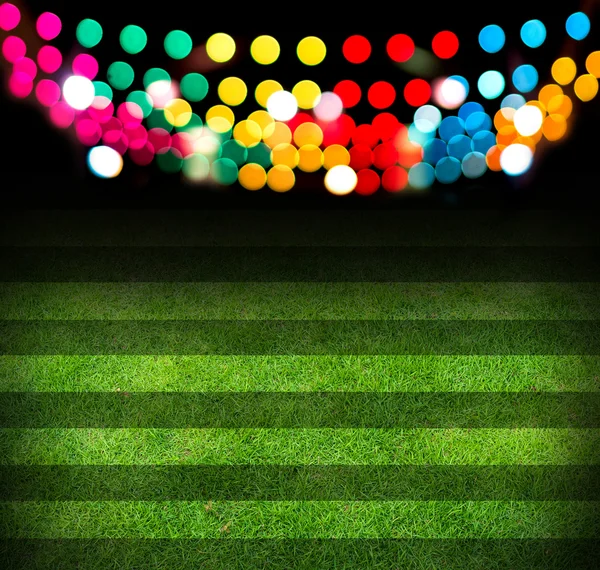 Soccer field with bokeh background — Stock Photo, Image