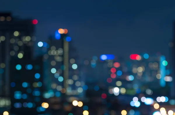 Bangkok cityscape at twilight time, Blurred Photo bokeh — Stock Photo, Image