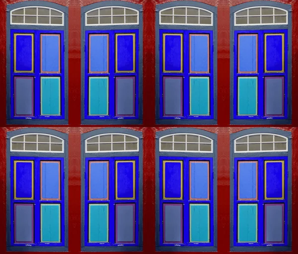 Bunte Fenster und Türen — Stockfoto