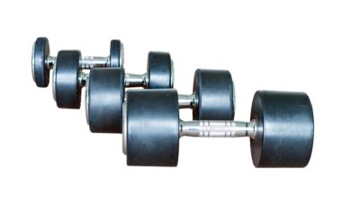 Beyaz arka plan üzerinde büyük siyah halter