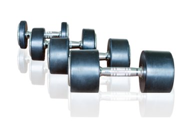 Beyaz arka plan üzerinde büyük siyah halter