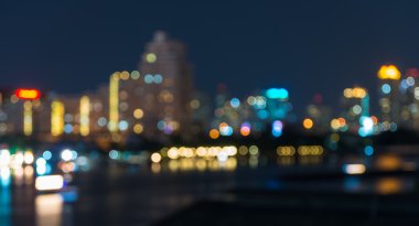 Bangkok cityscape, alacakaranlık zamanı, bulanık fotoğraf bokeh