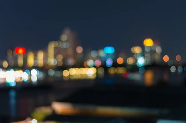 Cidade de Banguecoque em horário de crepúsculo, foto borrada bokeh — Fotografia de Stock