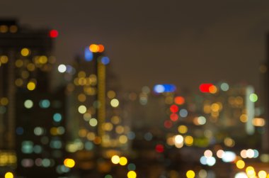 Bangkok cityscape, alacakaranlık zamanı, bulanık fotoğraf bokeh