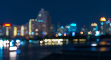 Bangkok cityscape, alacakaranlık zamanı, bulanık fotoğraf bokeh