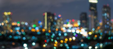 Bangkok cityscape, alacakaranlık zamanı, bulanık fotoğraf bokeh