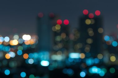 Bangkok cityscape, alacakaranlık zamanı, bulanık fotoğraf bokeh