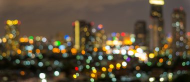 Bangkok cityscape, alacakaranlık zamanı, bulanık fotoğraf bokeh