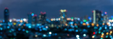 Bangkok cityscape, alacakaranlık zamanı, bulanık fotoğraf bokeh