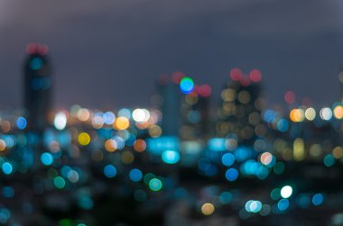 Bangkok cityscape, alacakaranlık zamanı, bulanık fotoğraf bokeh