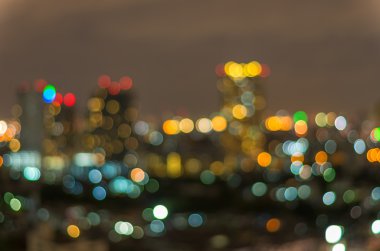 Bangkok cityscape, alacakaranlık zamanı, bulanık fotoğraf bokeh