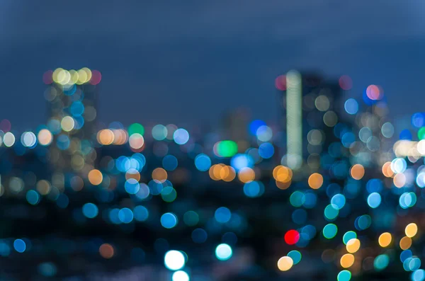 Bangkok Stadtbild in der Dämmerung, verschwommenes Foto Bokeh — Stockfoto