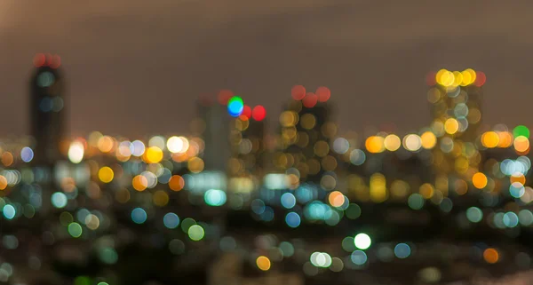 Bangkok Stadtbild in der Dämmerung, verschwommenes Foto Bokeh — Stockfoto