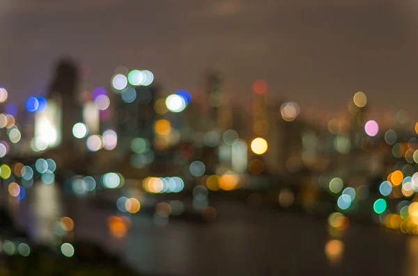 曼谷市容在黄昏时候，模糊的照片景 — 图库照片