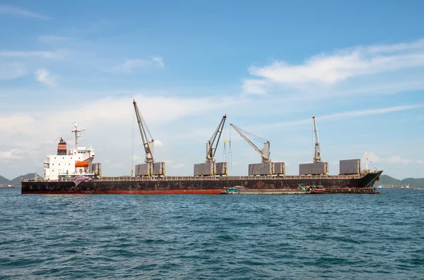 Large cargo ship over the sea, thailand — Stock Photo, Image