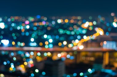 Bangkok cityscape, alacakaranlık zamanı, bulanık fotoğraf bokeh
