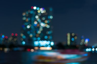 alacakaranlık anda bangkok cityscape nehir manzarası bulanık fotoğraf bok