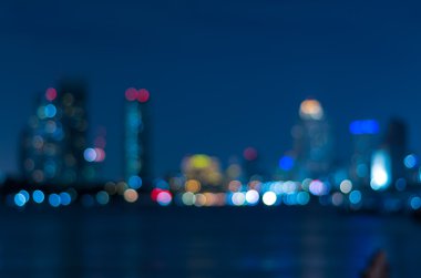 alacakaranlık anda bangkok cityscape nehir manzarası bulanık fotoğraf bok