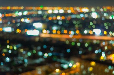Bangkok cityscape, alacakaranlık zamanı, bulanık fotoğraf bokeh