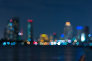 alacakaranlık anda bangkok cityscape nehir manzarası bulanık fotoğraf bok