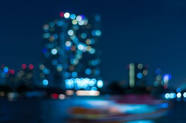 alacakaranlık anda bangkok cityscape nehir manzarası bulanık fotoğraf bok