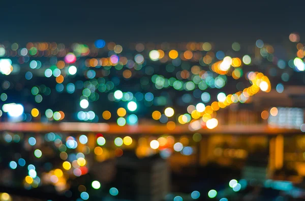 Bangkok cityscape at twilight time, Blurred Photo bokeh — Stock Photo, Image