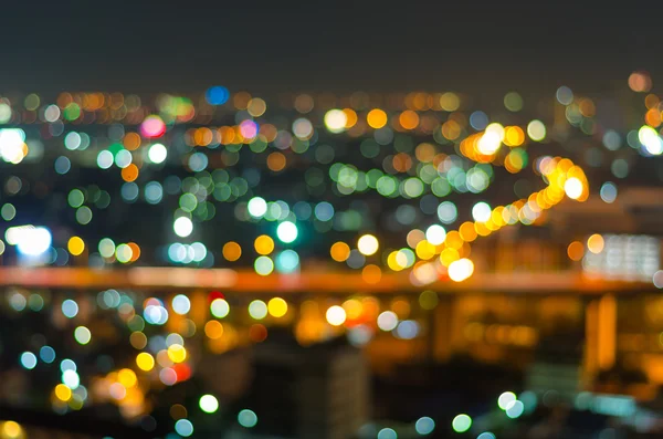 Panoráma města Bangkok v soumraku čas, rozmazané Foto bokeh — Stock fotografie