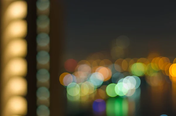 Bangkok Stadtbild in der Dämmerung, verschwommenes Foto Bokeh — Stockfoto