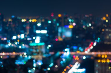 Şehir manzarası arka planı, bulanık fotoğraf bokeh