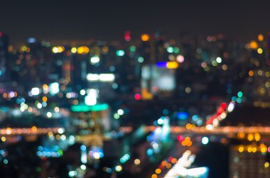 Şehir manzarası arka planı, bulanık fotoğraf bokeh