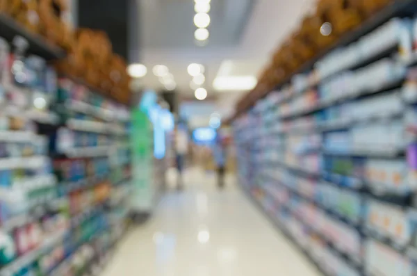 Rack of goods store blur with bokeh background — Stock Photo, Image