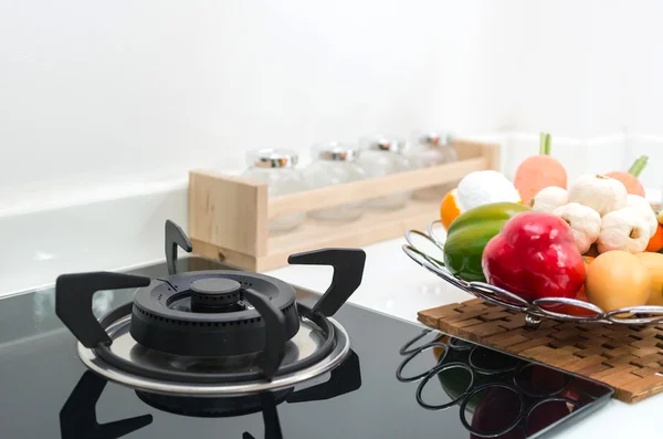 Interior kitchen, detail of electric stove — Stock Photo, Image