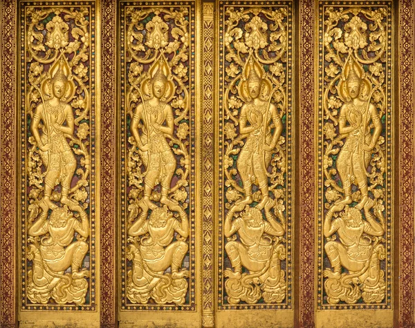 Arte en puerta de templos budistas —  Fotos de Stock