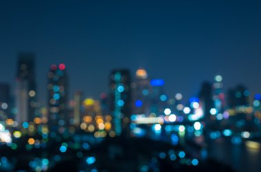 alacakaranlık anda bangkok cityscape nehir manzarası bulanık fotoğraf bok
