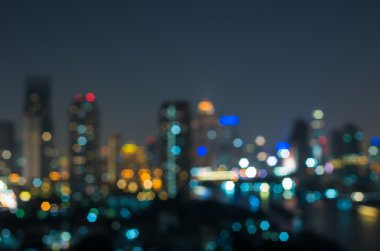 alacakaranlık anda bangkok cityscape nehir manzarası bulanık fotoğraf bok