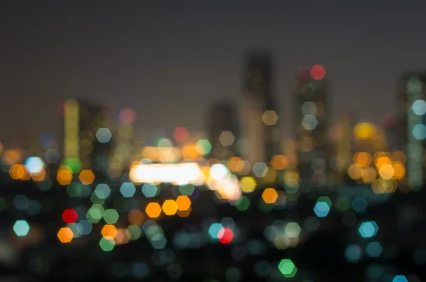 Vista sul paesaggio urbano di Bangkok fiume al crepuscolo, Blurred Photo bok — Foto Stock