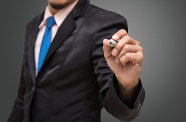 Yazma, boş yer üstünde çizim işadamı