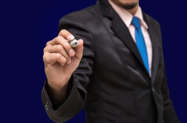 Yazma, boş yer üstünde çizim işadamı