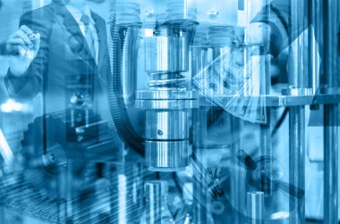 İşadamı arka plan ile Endüstri/sanayii donatımı