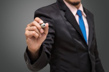 Yazma, boş yer üstünde çizim işadamı