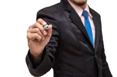 Yazma, boş yer üstünde çizim işadamı