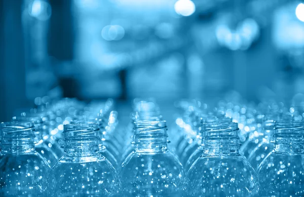Raw of bottle recycle plastic — Stock Photo, Image