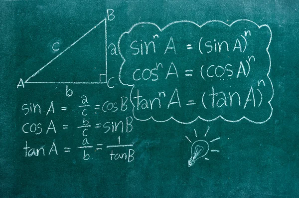 mathematics formulas on a blackboard