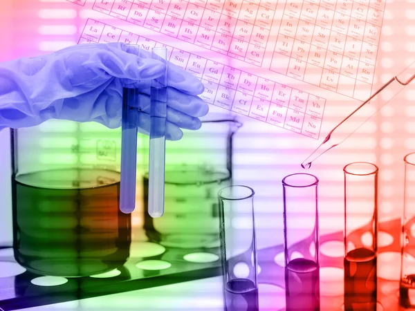 Chemical Laboratory,scientist dropping liquid to test tube — Stock Photo, Image