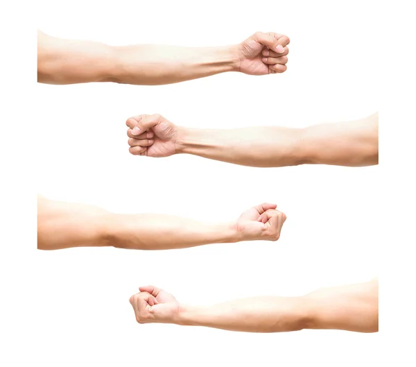 Sum 4 pic of Arm in fist action on white background — Stock Photo, Image