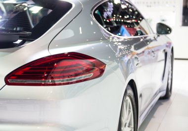 Bangkok - 3 Nisan: Ayrıntı Porsche 36 TH arka ışığı, Nisan'da Bangkok Uluslararası Otomobil Fuarı. 3, 2015 yılında Bangkok, Tayland