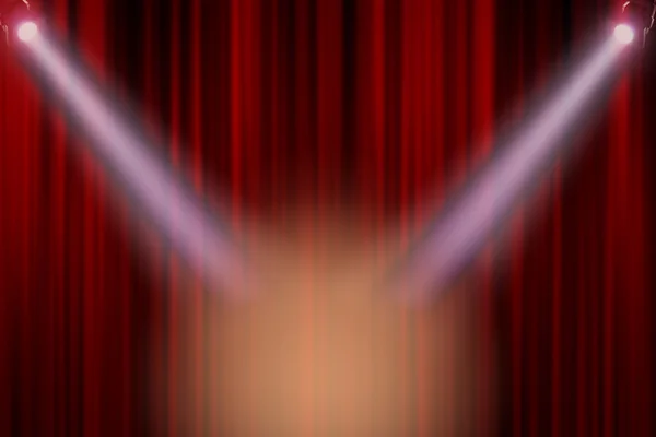 Realistic red curtain entertainment — Stock Photo, Image