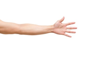Man hands on white background,include clipping path