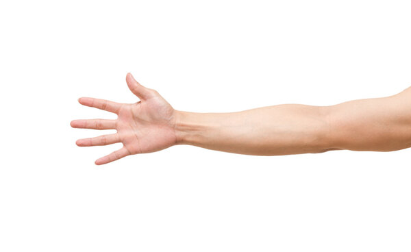 Man hands on white background,include clipping path